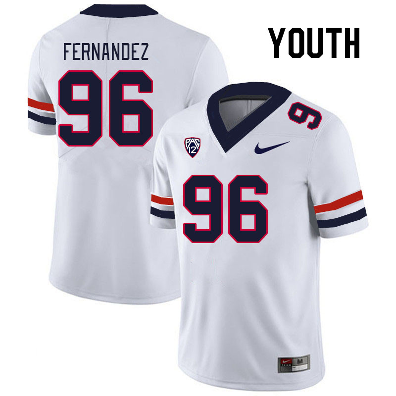 Youth #96 Nick Fernandez Arizona Wildcats College Football Jerseys Stitched Sale-White - Click Image to Close